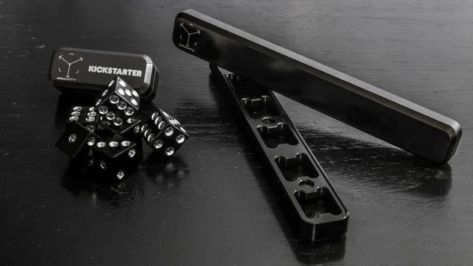 Black hand tool with a case labelled Kickstarter